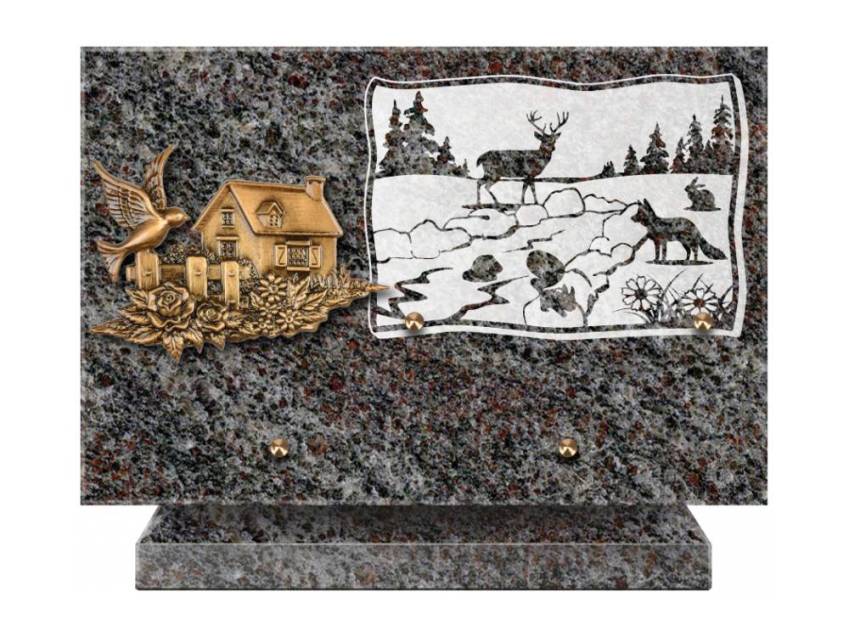 Plaque Granit Rectangle romantique