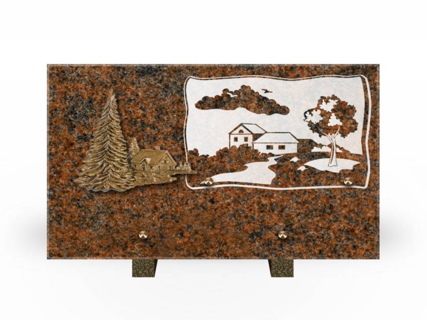 Plaque Granit Rectangle romantique