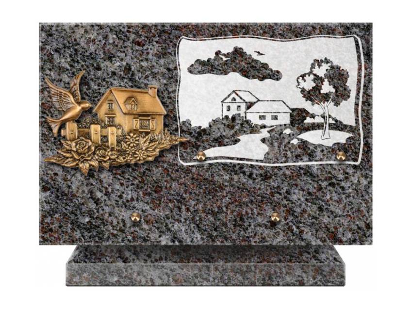 Plaque Granit Rectangle romantique