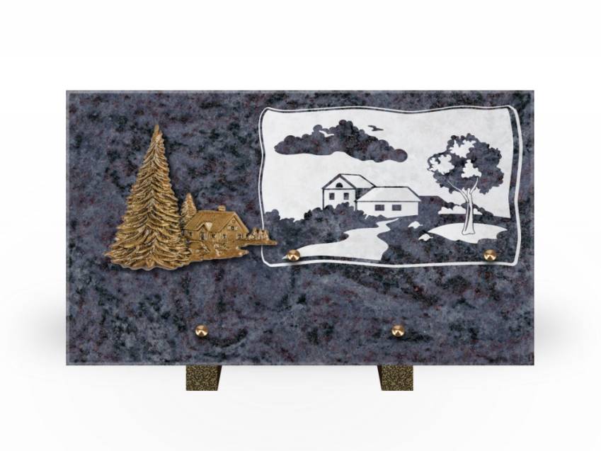 Plaque Granit Rectangle romantique