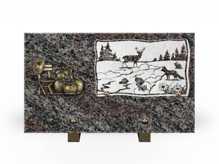 Plaque Granit Rectangle romantique