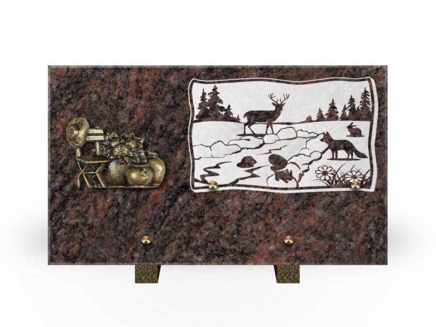 Plaque Granit Rectangle romantique