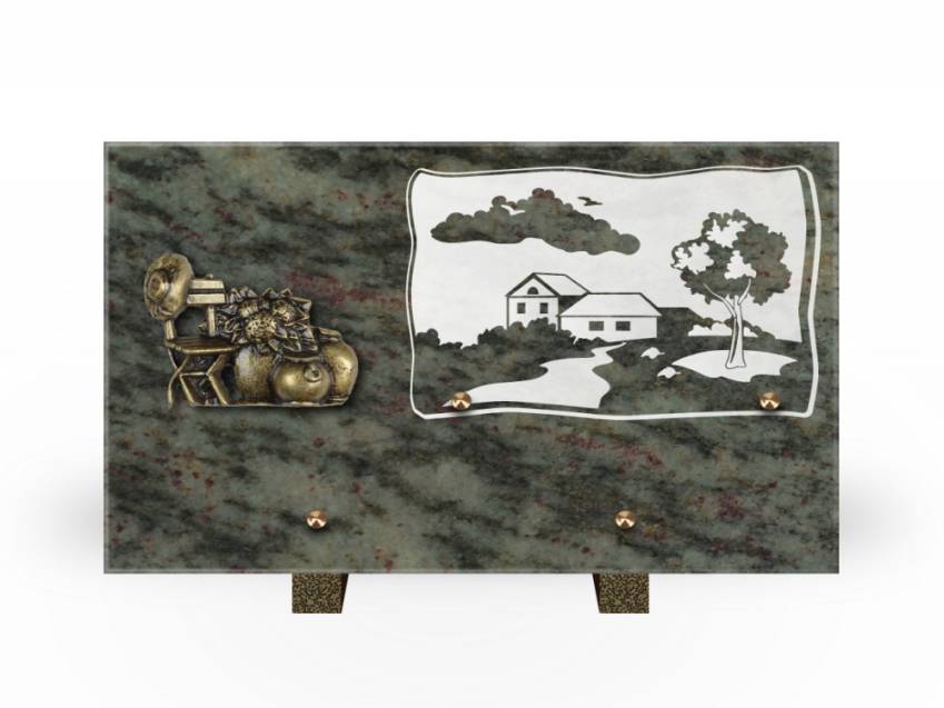 Plaque Granit Rectangle romantique