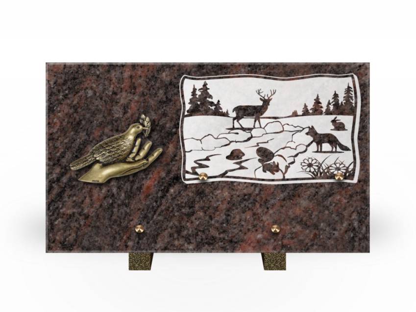 Plaque Granit Rectangle romantique