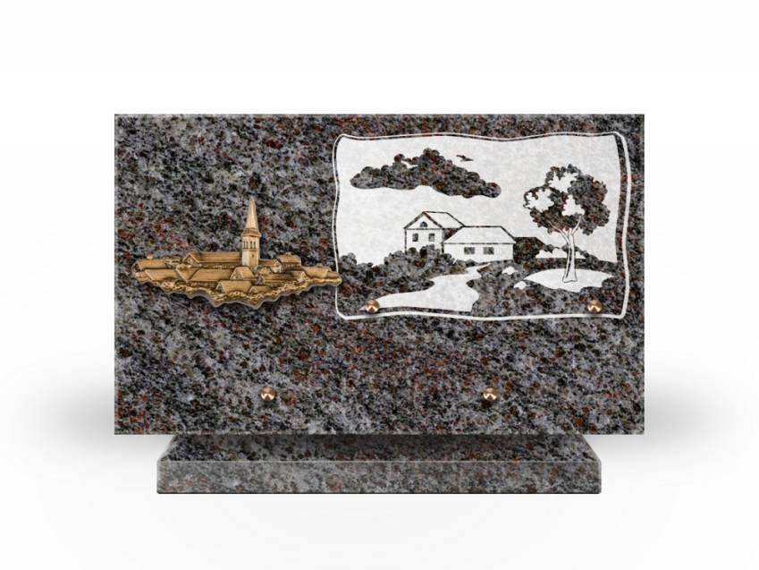 Plaque Granit Rectangle romantique