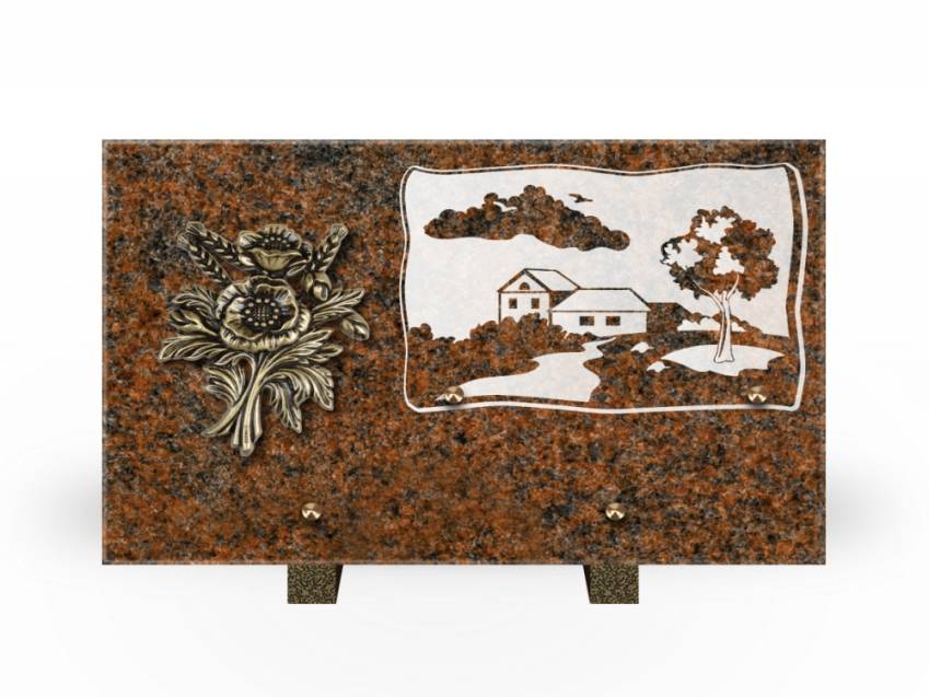 Plaque Granit Rectangle romantique