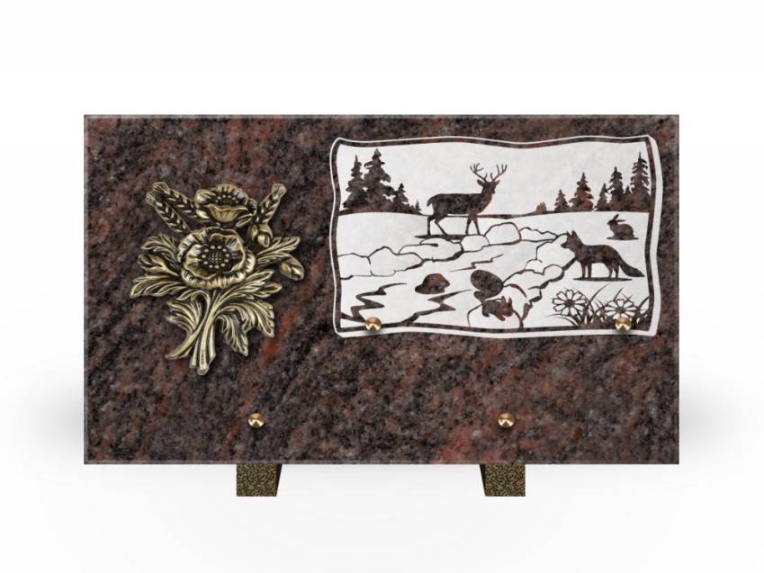 Plaque Granit Rectangle romantique