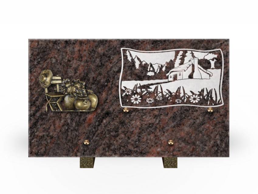 Plaque Granit Rectangle romantique