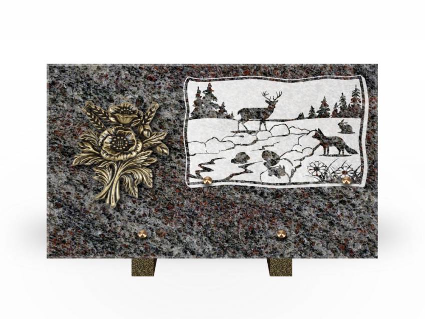 Plaque Granit Rectangle romantique