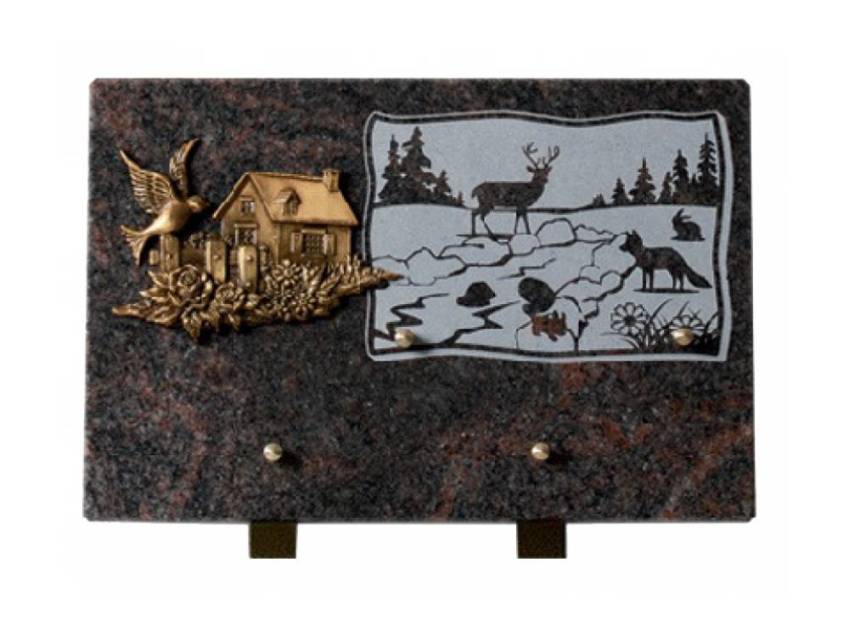 Plaque Granit Rectangle romantique