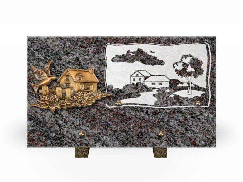 Plaque Granit Rectangle romantique