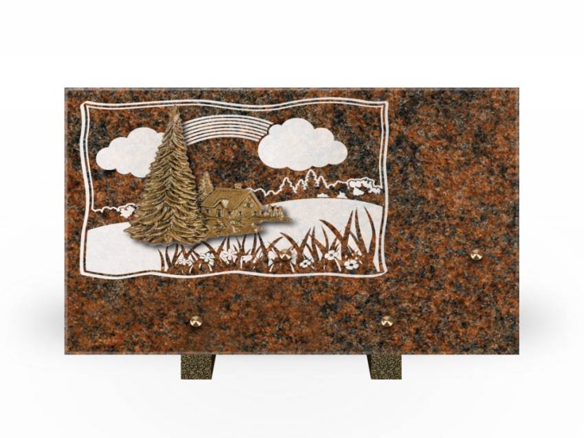 Plaque Granit Rectangle romantique