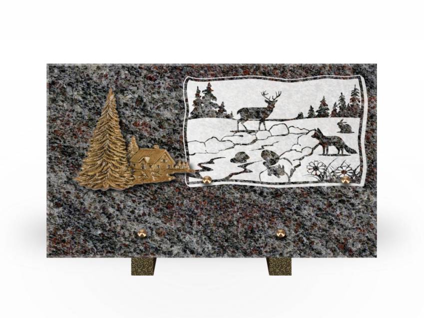 Plaque Granit Rectangle romantique