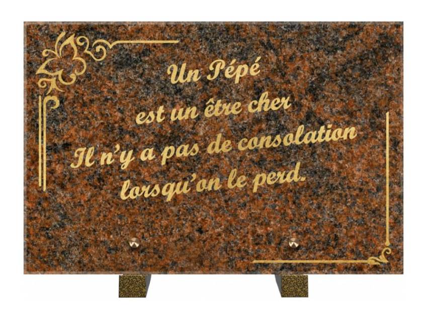 Plaque Granit Rectangle témoignage