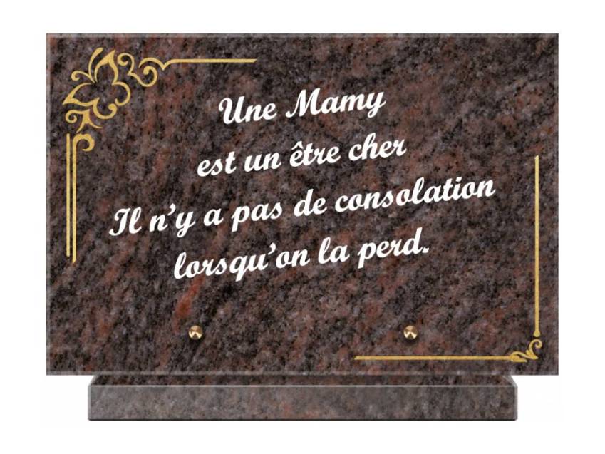 Plaque Granit Rectangle témoignage