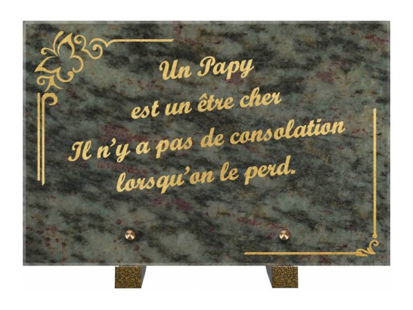 Plaque Granit Rectangle témoignage