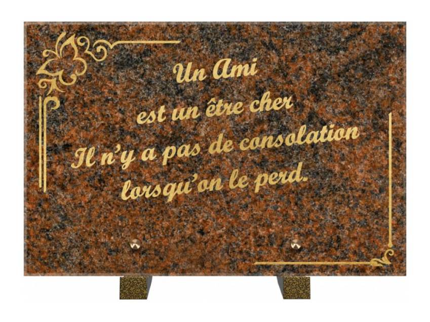 Plaque Granit Rectangle témoignage