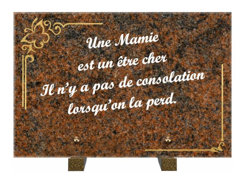 Plaque Granit Rectangle témoignage