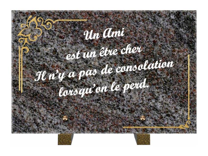 Plaque Granit Rectangle témoignage