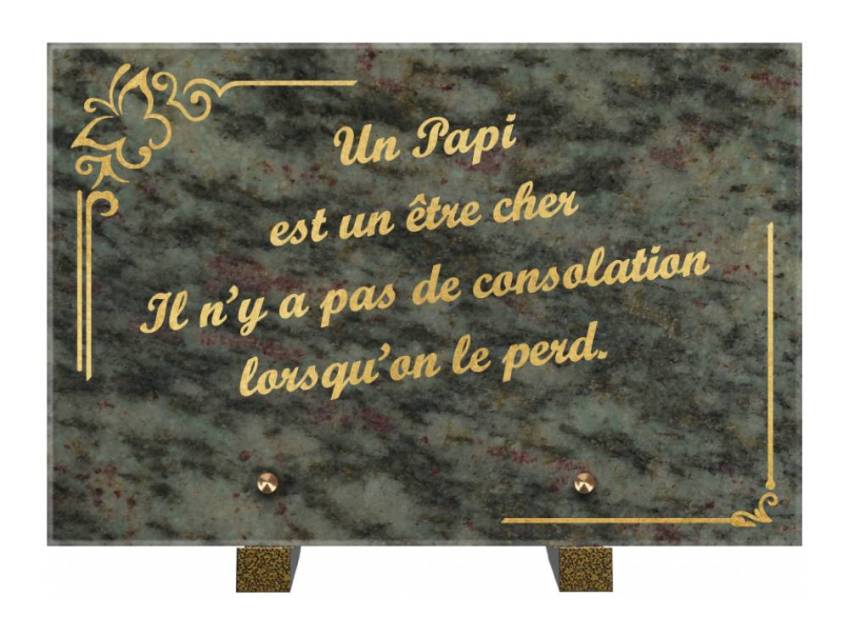 Plaque Granit Rectangle témoignage