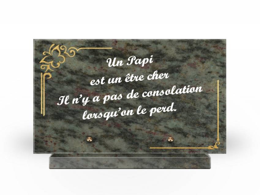 Plaque Granit Rectangle témoignage