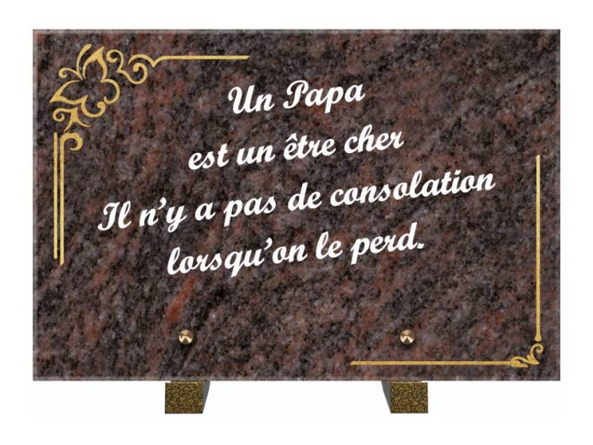 Plaque Granit Rectangle témoignage