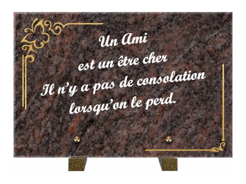 Plaque Granit Rectangle témoignage