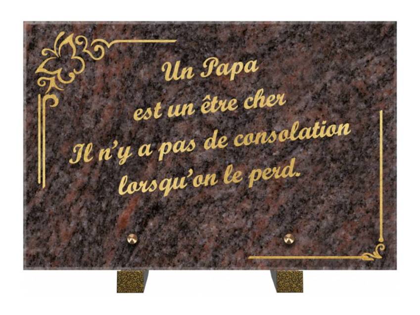 Plaque Granit Rectangle témoignage