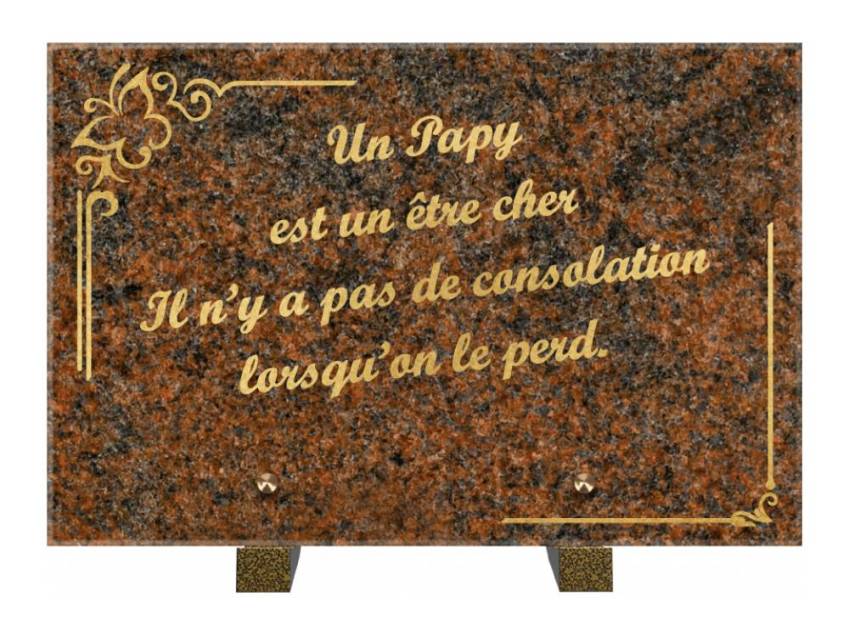 Plaque Granit Rectangle témoignage