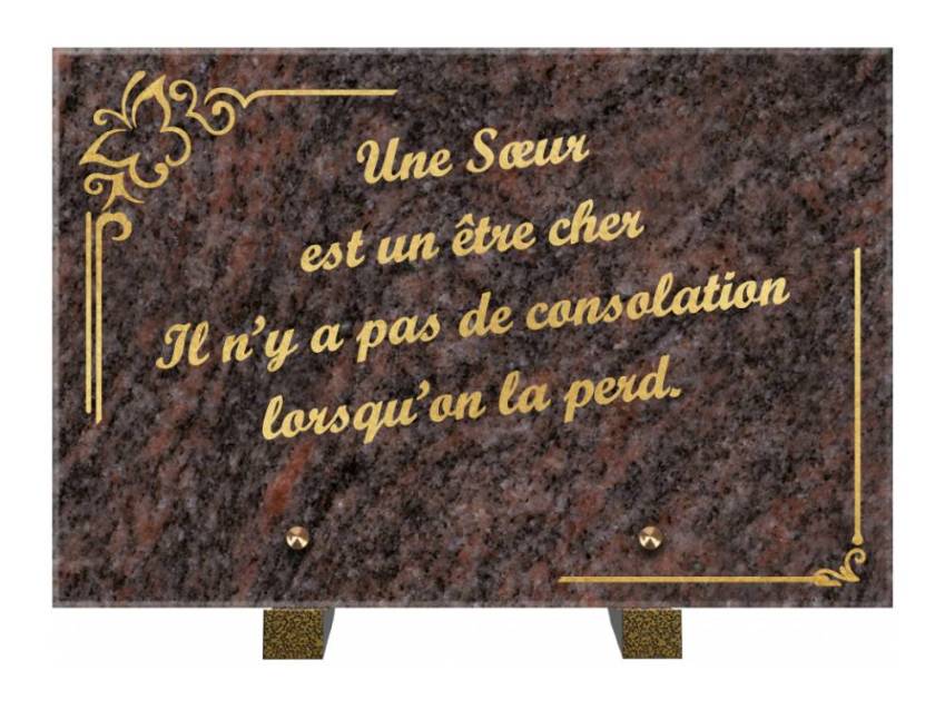 Plaque Granit Rectangle témoignage