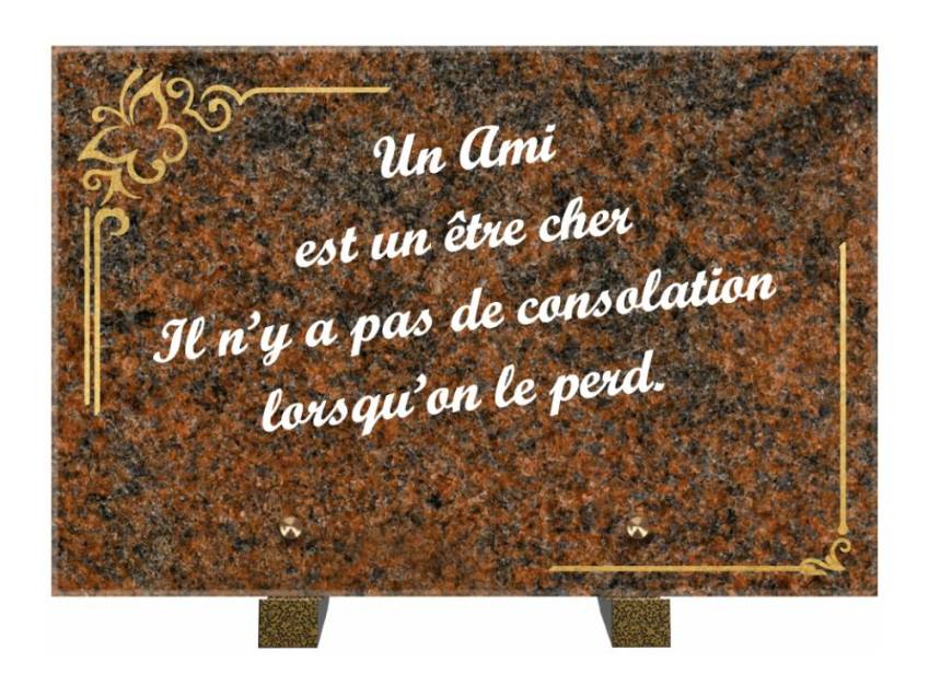 Plaque Granit Rectangle témoignage