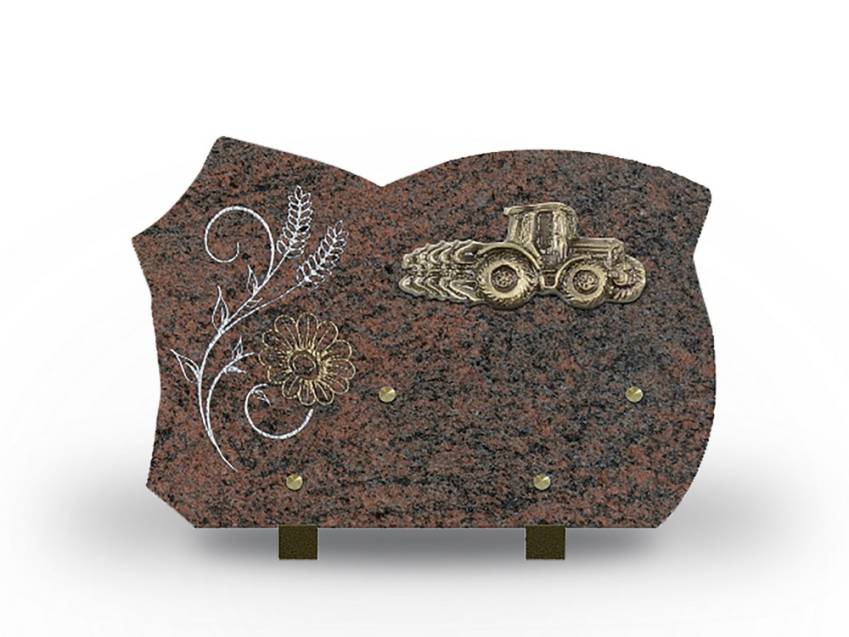 Idyllic handmade granite plaque.