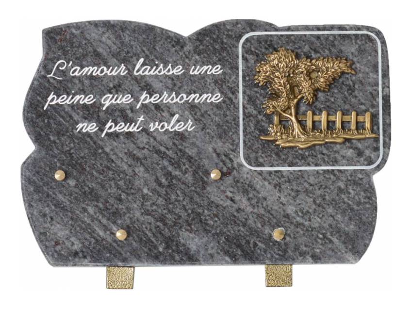 Plaque Granit découpée ornement