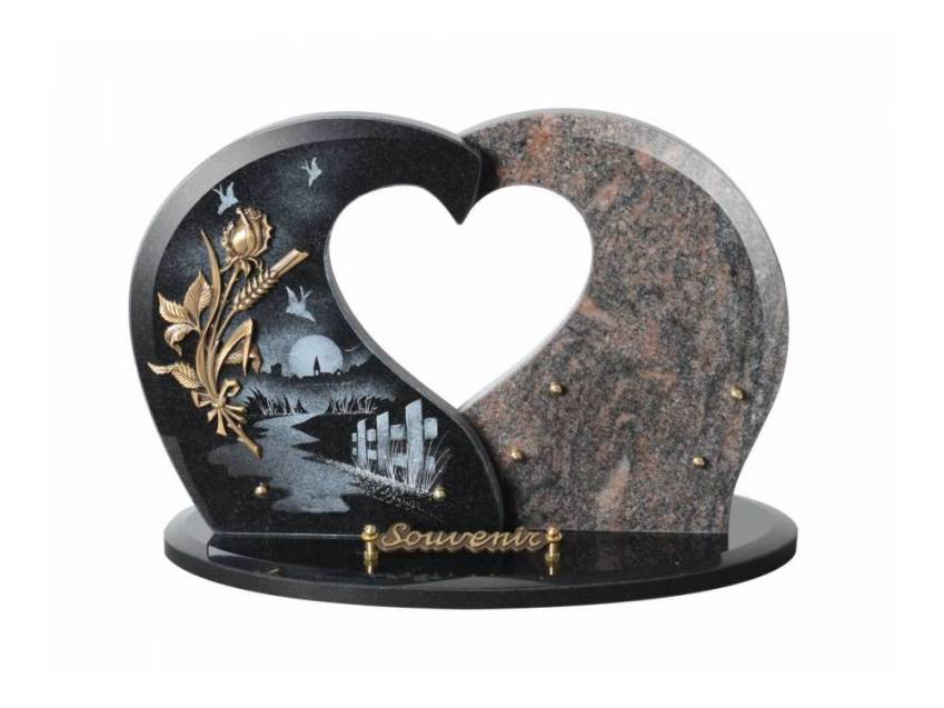 Granite Heart Plaque Singular.