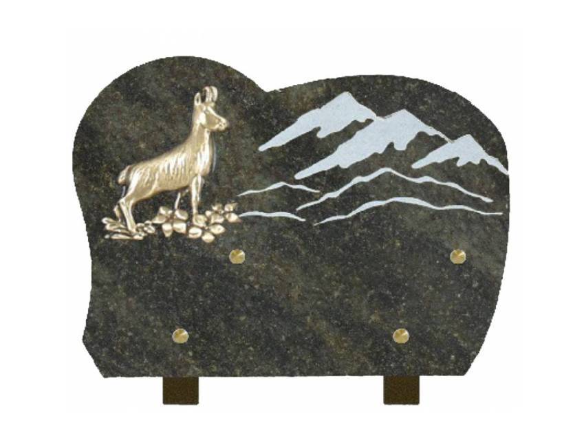 Curved bucolic Granite Plaque.