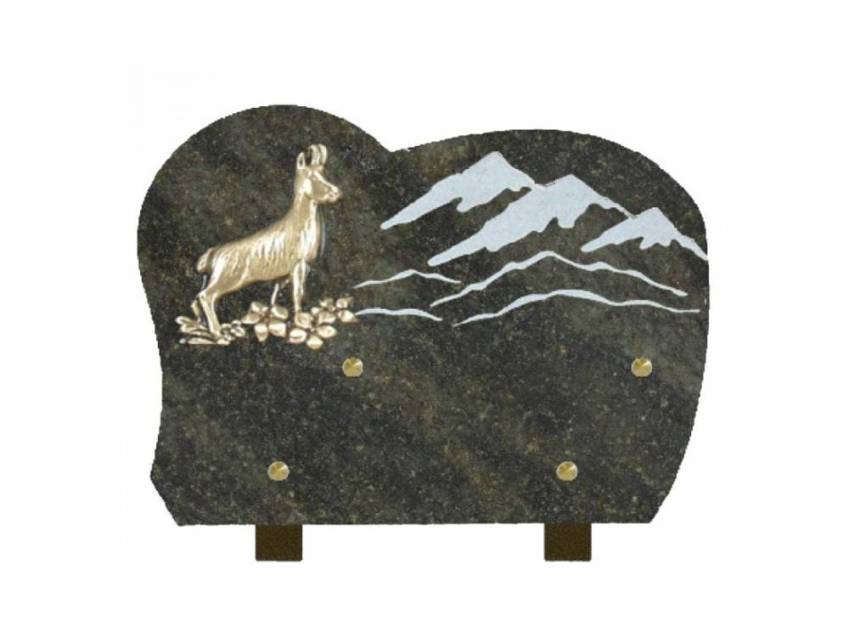 Curved bucolic Granite Plaque.