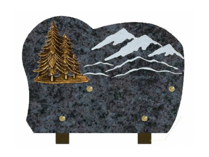 Curved bucolic Granite Plaque.