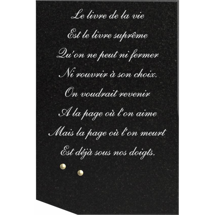 Plaque Granit Livre bucolique