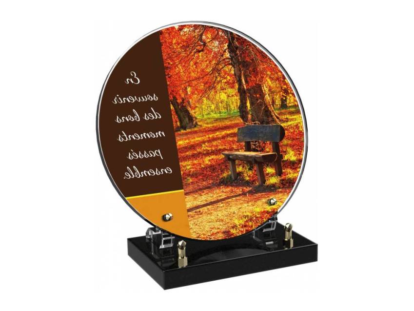 Engraved Plexiglas tribute plaque in English.