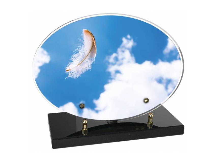 Stylish sentimental Plexiglas plaque.