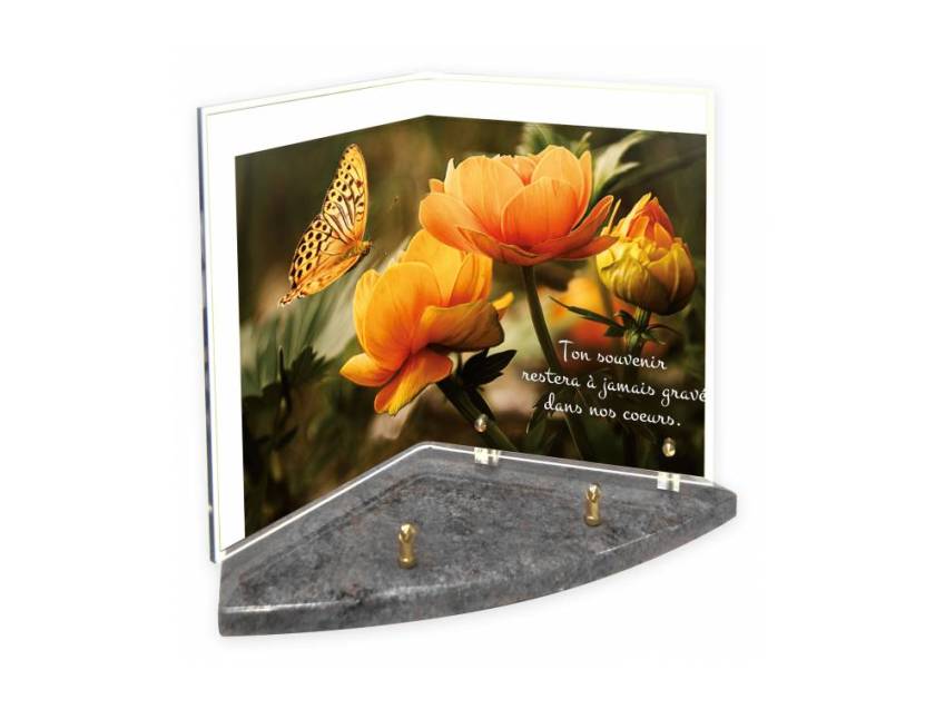 Plexiglas plaque memory book.