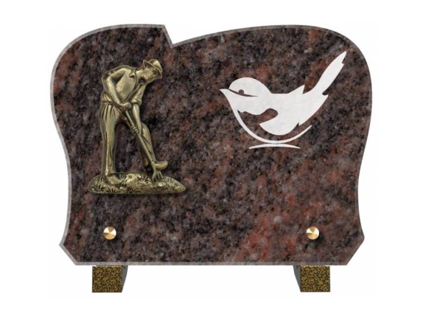 Modern expressive granite plaque.