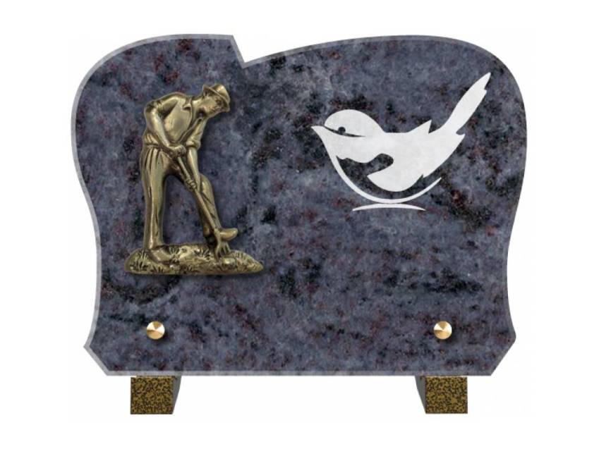 Modern expressive granite plaque.