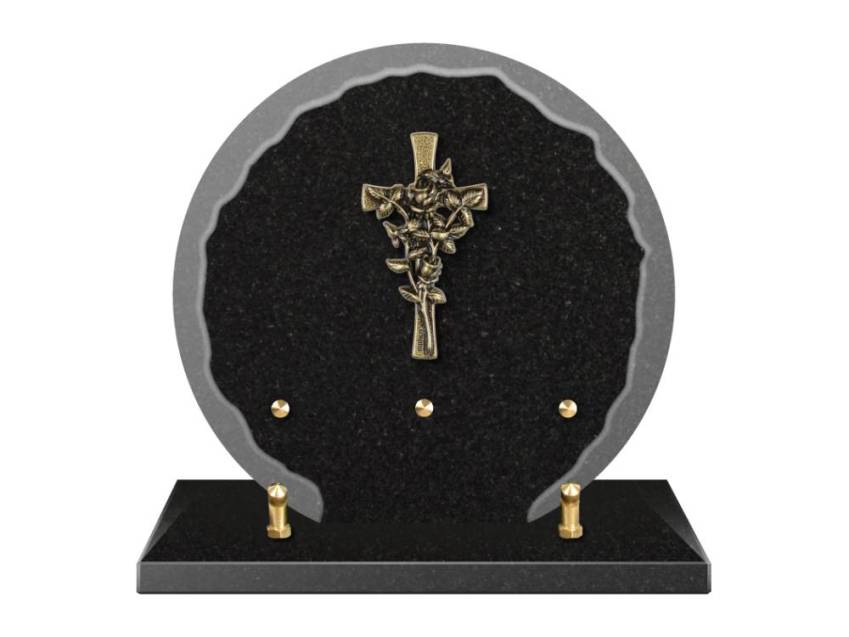 Granite plaque with a beautiful symbolic design.