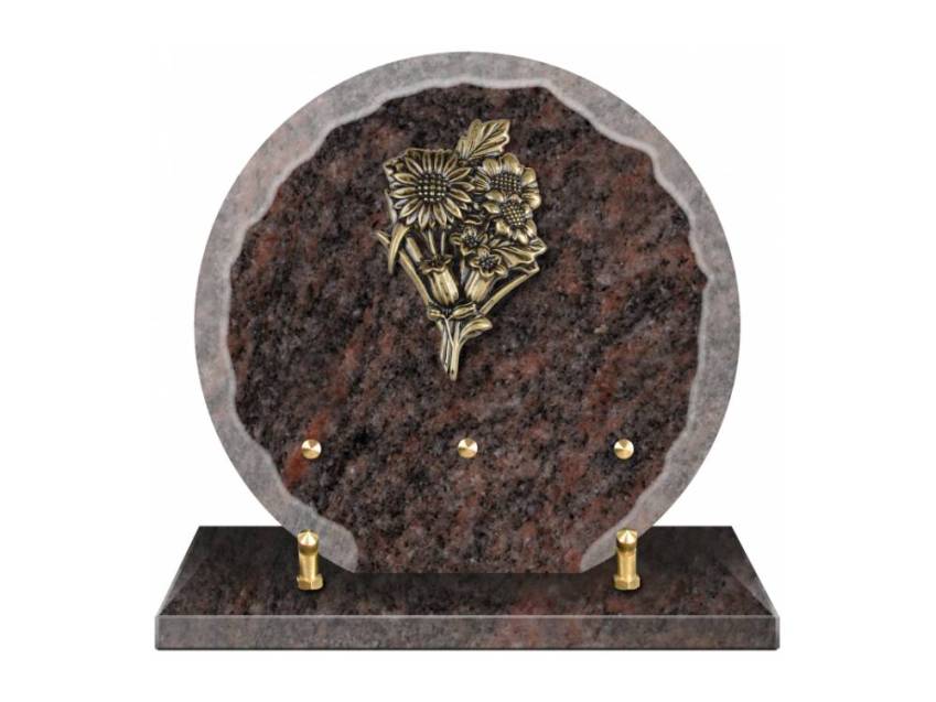 Granite plaque with a beautiful symbolic design.