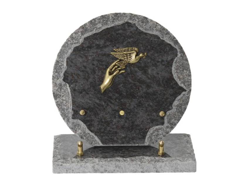 Granite plaque with a beautiful symbolic design.