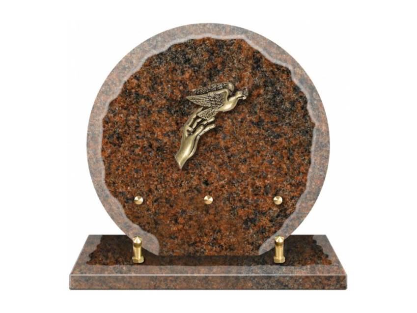 Granite plaque with a beautiful symbolic design.