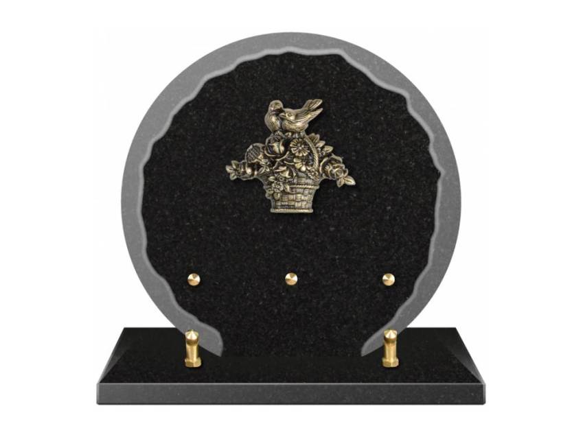 Granite plaque with a beautiful symbolic design.