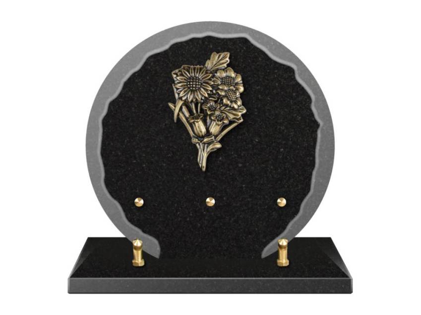 Granite plaque with a beautiful symbolic design.