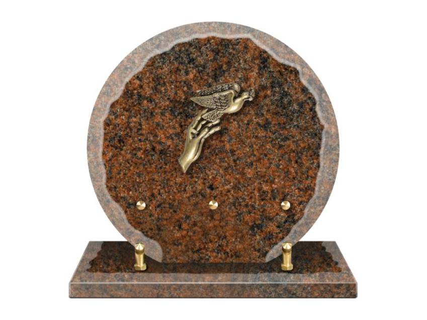 Granite plaque with a beautiful symbolic design.